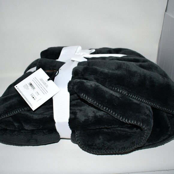 UGG Whitecap Plush Throw Blanket – Fleece Lightweight Soft Cozy Throw in Shadow - Picture 3 of 4